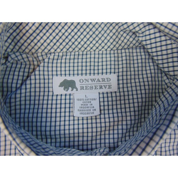 Territory Ahead Shirt Mens Large Blue White Check Button Down Collar - Picture 4 of 8